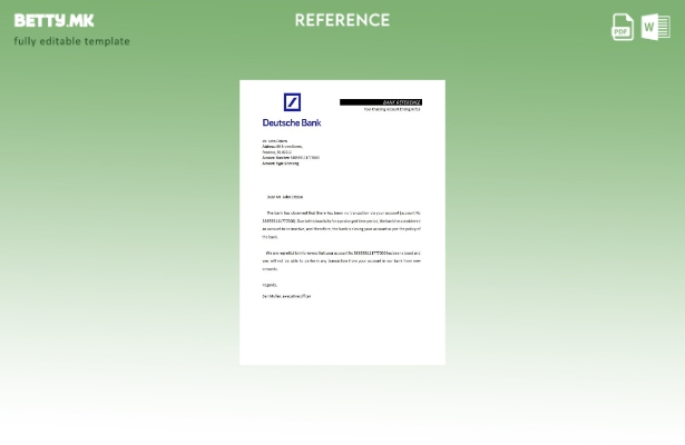 Модерен стил Референтен шаблон за затворање на Германија Deutsche bank